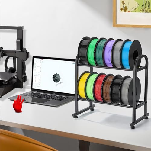 facka 3D Printer Filament Storage Rack,2-Tier Metal Filament Spool Holder