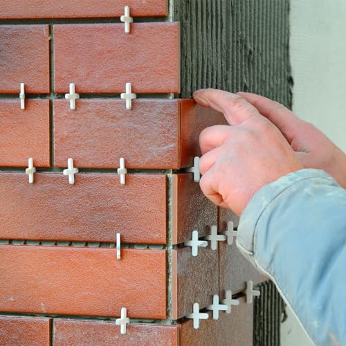 uxcell 100Pcs Tile Spacers, 8mm 5/16" Cross Shape Wall Floor Tile Spacer Tiling Tools for Ceramic Tile Installation, White