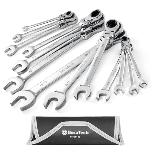 DURATECH Flex-Head Ratcheting Combination Wrench Set, SAE, 13-piece - style: 13-Piece Set