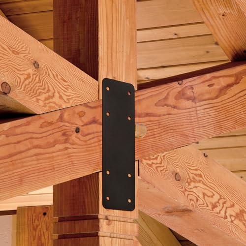 Post to Beam Connectors 4pcs,10"X3" Mending Plates for Wood - style: I-shape(10X3X0.12)