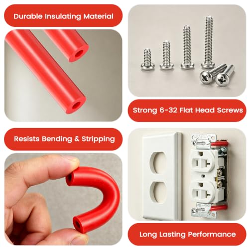 193PCS Outlet Spacers Kit for Electrical Box, 104 Outlet Screw Spacers with 89PCS 6-32 Flat Head Mounting Screws, Electrical Outlet Extender Kit for Switches, Receptacles and Wall Plates