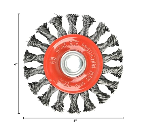AAIN 4 Inch Wire Wheel Brush, 4Pcs Wire Wheels for 4 1/2 Angle Grinder - size: 4 pack, style: 4 inch Knotted Wire Brush