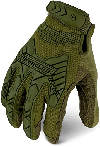 Ironclad Command Tactical Impact, Touch Screen Gloves, TPR Impact Protection, TAA Compliant (1 Pair) IEXT-ICOY-02-S - color: Od Green, size: Small