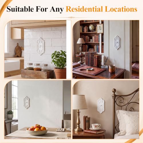 2 Pcs Baroque Decorative Light Switch Covers, White Plastic - style: Switch Cover