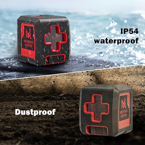 Motovera Self Leveling Laser Level 100ft, Green Cross Line with Tripod, 4 Brightness Modes & Pulse Function, Manual & Self-Leveling Modes, IP54 Waterproof for Picture Hanging, Tile, DIY Construction - size: L