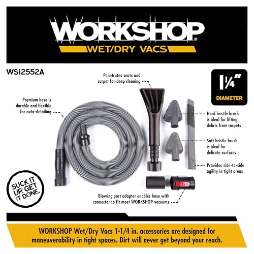 WORKSHOP Wet/Dry Vacs WS12552A 1-1/4-in. Auto Detailing Vac Attachment Kit