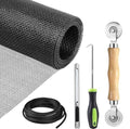 5-in-1 Window Screen Replacement Kit with 59" x 106" Polyester Mesh - size: 5 in1 with Window Screen