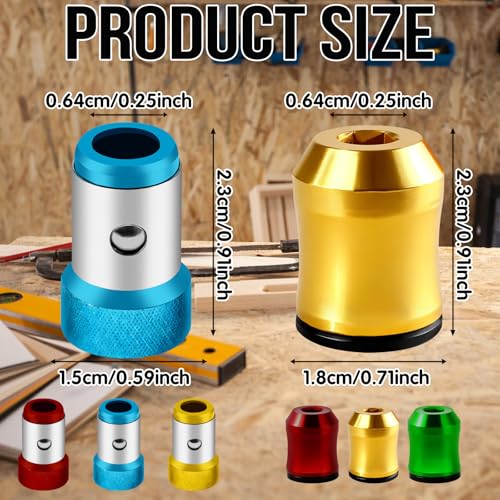 6Pcs Screwdriver Head Magnetic Ring, Screw Ring Set Removable Household Tool for Drills| Alloy Screw Holder for DIY Repair | Universal Bit Holder for Hex Screwdrivers & Power Bits