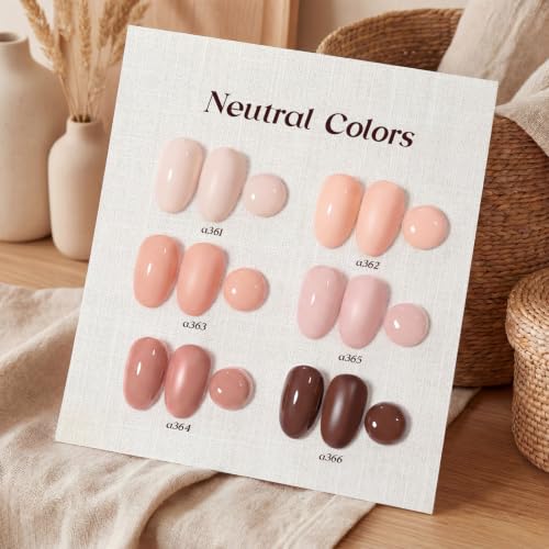 Beetles Nude Gel Polish Set, Skin Tones Collection, 6 Colors - color: 0-0-1 Colors Mauve