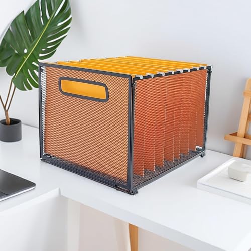 SETTFRFE Letter Size Hanging Folder Organizer,Metal File Baskets,Black