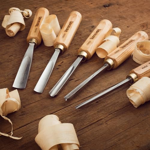 12-Piece Wood Carving Chisel Tools Set, Sharp CR-V Steel Blades - size: 12-Piece with Ash Handle