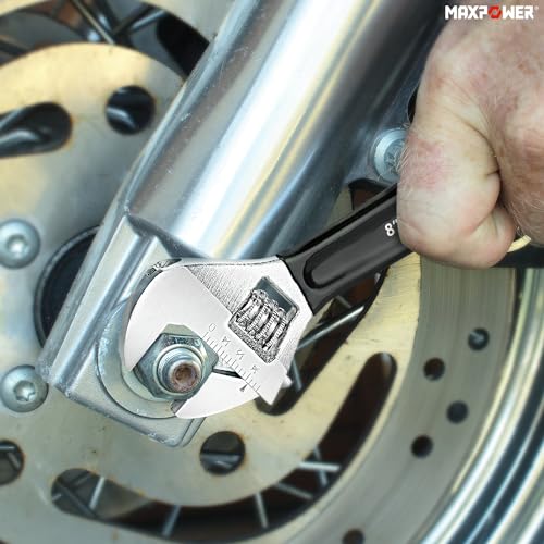 MAXPOWER Adjustable Wrench Set, 3-Piece Adjustable Wrenches 6-inch, 8-inch, 10-inch, Metric & SAE Scales, Extra-Wide Jaw and Soft Grip Wrench Set - size: 6" 8" 10"