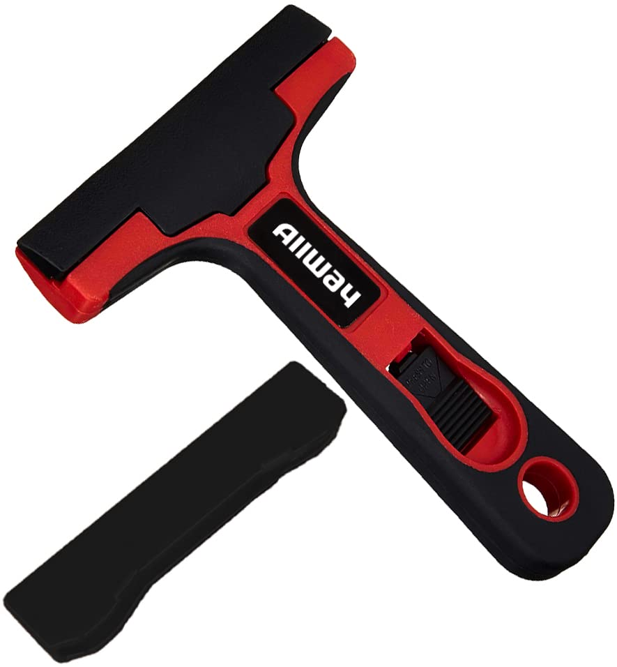 ALLWAY GTS-G Glass & Tile Scraper with Snap-On Blade Guard, 4" - style: Glass & Tile Scraper with Guard