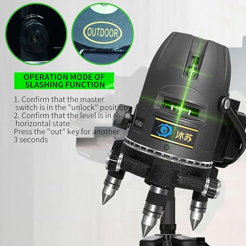 （Laser Level Outside）Outdoor Lasers 5 Lines Green Laser Level 360 Self Leveling Rotary Precision Level Tool Super Bright
