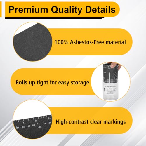 4-Piece Pipe Wrap Around Tape Set, Flexible Pipe Measuring Tool & Layout Gauge for Welders Pipefitters Plumbers, High-Contrast Angle Marking Ruler Fits 3.6", 4.8", 5.5", 7.0" Widths