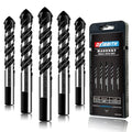 5-Piece 5/8“ Masonry Drill Bits for Tile Glass Ceramic Wall Brick Stone Soft-Metal Wood, 5/8 Inch Concrete Drill Bits Cement Drill Bit Set, 3-Flat Shank, YG8 Carbide Tungsten Steel Alloy Tip 16mm - size: 5 Piece 5/8 Inch Drill Bit Set