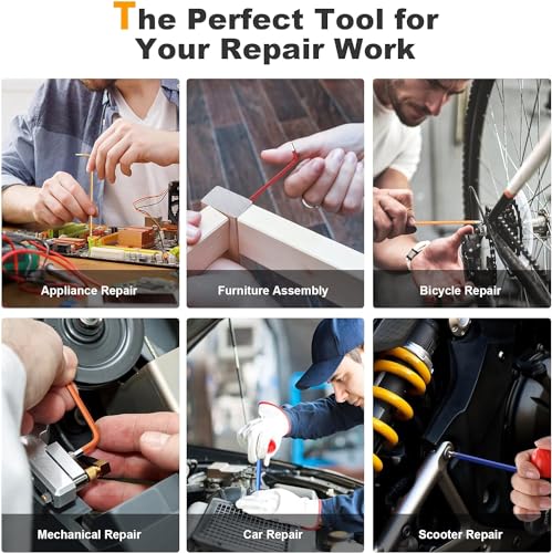 MAXPOWER Allen Wrenches Set, 18-piece Metric Ball End Hex Key Set & Torx Star Allen Keys, Long Arm Wrench with Extra T-Handle for Home Maintenance and DIY