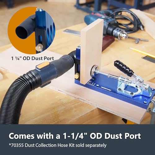 POWERTEC Aluminum Pocket Hole Jig Set with 1-1/4" OD Dust Port, Drill Bit, Drill Stop, Toggle Clamp, Screws. Adjustable Pocket Screw Jig for Woodworking DIY Carpentry Projects & Wood Joinery (71844) - style: AluminumPocket Hole Jig Set w/ Toggle Clamp