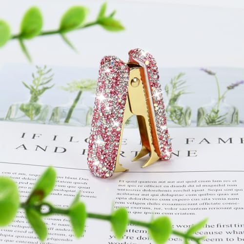 MultiBey Bling Acrylic Staple Remover with Metal Jaws, Pink - color: Pink