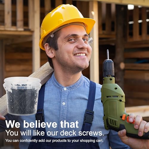 Deck Screws #8X2’’, T25 Star Torx Drive Flat Head Wood Screws, Black, 5lb - color: Black, size: 8X2’’