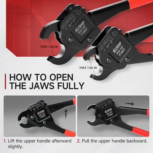 iCrimp Angle Head F1807 PEX Pipe Crimping Tool with Pliers for Copper Ring