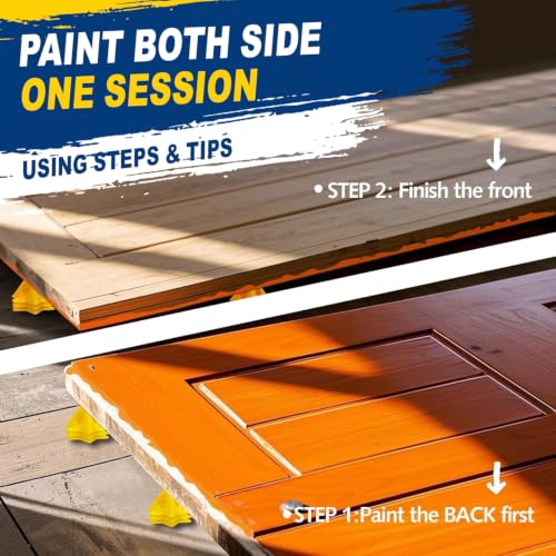 KATA 36PCS Painter's Pyramids, Paint Stands for Cabinet Doors & Woodworking - color: 36PC Painter's Pyramids Yellow