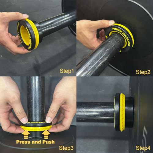 POWER GUIDANCE Fitness Barbell Clips 2" (Pair) - Quick fix Olympic Barbell Clamps & Collars for Secure Weightlifting & Powerlifting - Barbell Clips for Bars - color: Yellow