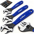 HORUSDY 3-Piece Adjustable Wrench Set (6/8/10 in), Wide Jaw Black Oxide Finish, Cr-V Steel, Metric & SAE Scales, Adjustable Spanner Set for Home Garage Workshop - style: 3PC Wide Jaw Set (6" 8" 10")