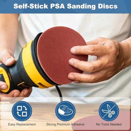 20 Pack 6 Inch PSA Sanding Discs 60 Grit Aluminum Oxide Red - size: 60 grit
