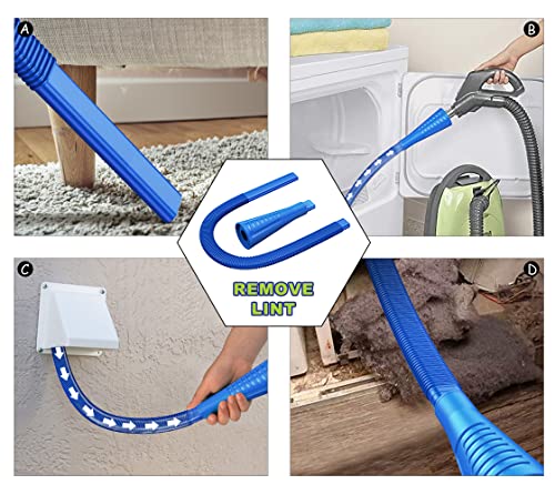 Sealegend 2 PCS Dryer Vent Cleaner Kit, Dryer Lint Vacuum Attachment&Brush - color: Deep Blue