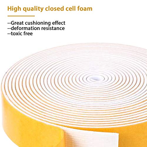 Foam Weather Stripping-2 Rolls, 1 Inch Wide X 1/16 Inch Thick - size: 1"(W) x 1/16"(T) x 26'(L)