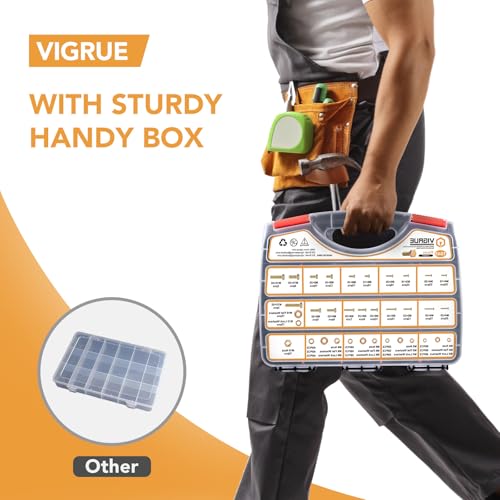 VIGRUE 1045PCS Grade 8.8 Metric Bolts and Nuts Assortment, M4 M5 M6 M8 M10 Bolt Assortment, Heavy Duty Zinc Plated, Length from 12mm - 30mm - size: 1045PCS M4 M5 M6 M8 M10 Bolts