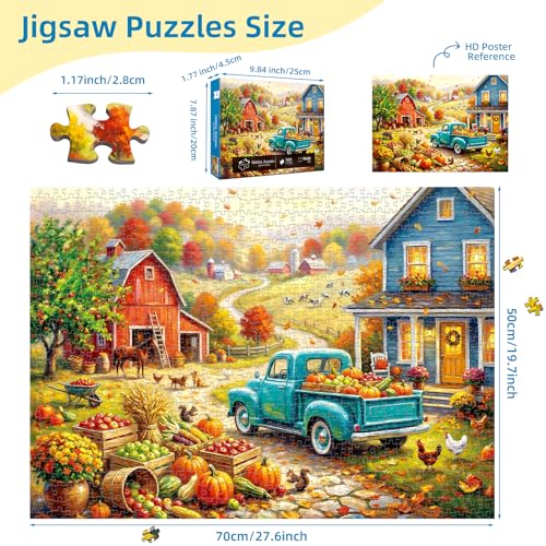 Golden Autumn Puzzles for Adults 1000 Pieces - color: Golden Autumn