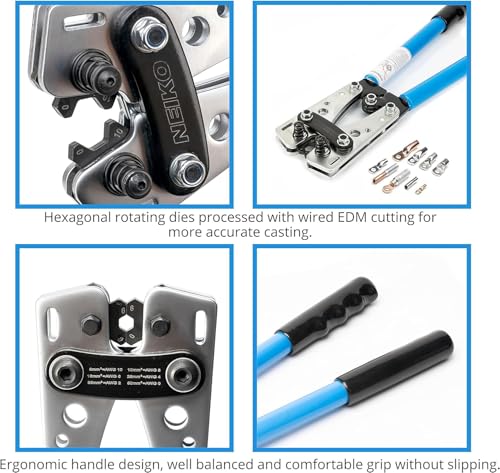 NEIKO 02039A Lug Crimping Plier and Cable Cutter Set, Battery Cable Crimping Tool, 8-0 AWG, 6mm - 50mm, Electrician Wire Crimper Tool - style: 2 Pc Battery Crimper & Cutter Set