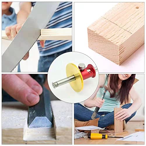 YOSELIN Wheel Marking Gauge Reader Window 8 Inch | Wood scribe layout with dual fixed cutters. Easy read scale eliminates bend-down guesswork. Speeds cabinet project workflow. - color: Red