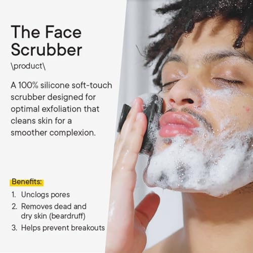 Face Scrubber, Silicone Face Scrubber for Men Facial Cleansing Brush Silicone Face Wash Brush Manual Waterproof Cleansing Skin Care Face Brushes for Exfoliating- Black - color: Black