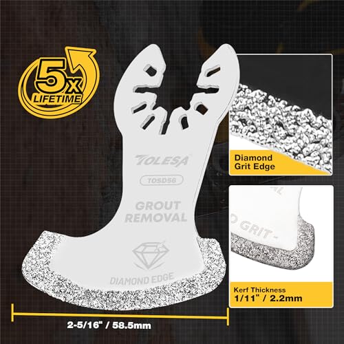 TOLESA Diamond Oscillating Saw Blades, Segment Swing for Grout, 3-Pack - size: 3 PCS Diamond