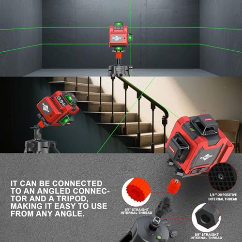 weiddw Laser Level Kit, Plastic & Aluminum, Tripod, Dual Battery, Long Life - size: XL