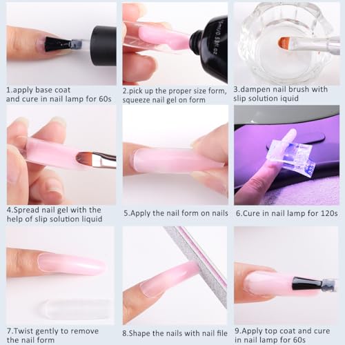 Fcozpjk Poly Gel Nail Kit White Mauve Nude Pink Builder Extension Gel Set - color: 4colors-pink-nude