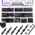 mxuteuk 420PCS M3 Screws,M3x30/35/40/45/50mm Button Head Socket Cap Screws Bolts Nuts Kit,10.9 Grade Alloy Steel M3 Bolts with Hex Wrench - size: 420PCS/M3 x 30/35/40/45/50mm