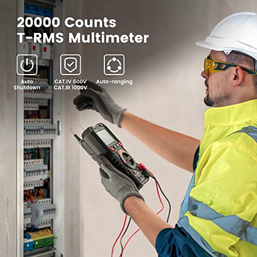 KAIWEETS HT118E Digital Multimeter TRMS 20000 Counts with Higher Resolution Auto-Ranging Voltmeter Accurately Measures Voltage Current Resistance Diodes Continuity Duty-Cycle Capacitance Temperature - size: 20000 counts