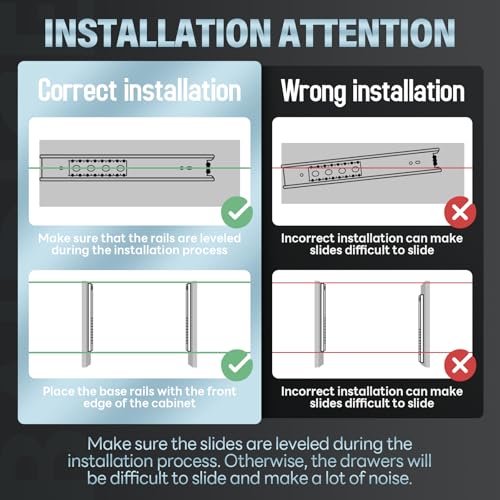 1 Pair Heavy Duty Drawer Slides 12 14 16 18 20 22 24 26 28 30 32 34 36 38 40 Inch 150 lb Load Capacity Side Mount Full Extension Ball Bearing Rail Runner（Without Lock,38 inch） - color: No Lock, size: 38 Inch