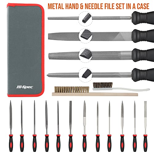 Hi-Spec Metal Hand & Needle Files Tool Kit Half Round Wood and Crafts - size: 18 pieces