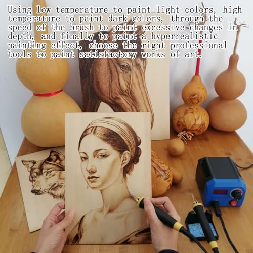 FIRElood LH55-1 wood burning kit,wood burning tool,digitally adjustable temperature wood burner kit,professional wood burner tool kit for adults beginners craft,pyrography pen (LH55-A pen)