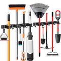 IMILLET 2 Pack Broom Holder Wall Mount, Heavy Duty Garage Organization - color: 4 Racks with 5 Hooks, size: 2 Pack