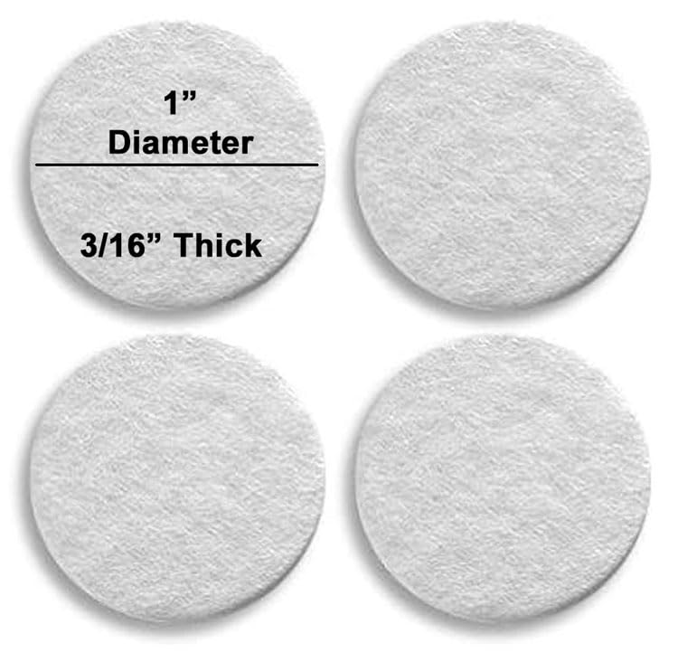 48 Pcs Self Adhesive 1" Round Felt Furniture Pads (White, 1") - color: White