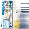 Halobios Paint Brushes Set, 20 Different‑Size Acrylic Paint Brushes for Nail Art, Face Art, Crafts, Rock Painting & School Projects - size: 20PCS