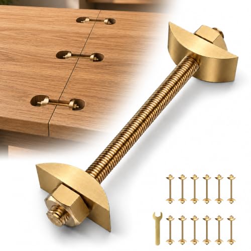 12 Sets M8 x 100mm Countertop Connector Bolts, Furniture Fastening Connectors with Half Moon Washers & Nuts, Draw Bolt Joint Connector for Butcher Block, Bed Frame, Cabinet