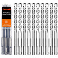 SDS Plus Rotary Hammer Drill Bit Set - 10-Piece 3/8" x 6" Concrete Masonry Drill Bits for Brick, Cement & Stone - Durable Alloy Tip, Fast Drilling - size: 3/8" x 6"