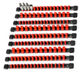AMM 9-Piece Socket Organizer, 1/2, 3/8 & 1/4 inch Drive ABS Socket Holder, Heavy Duty Socket Racks - color: RED, size: 9PC